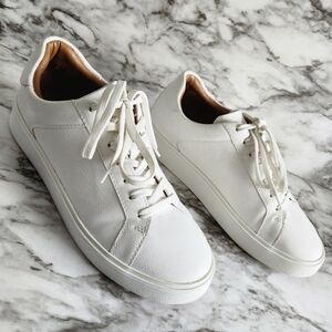 Zara White Monochrome Casual Lace-Up Sneakers, EU Size 40=US Size 10